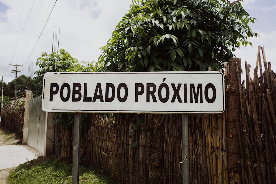 A street sign in Chichicastenango, Guatemala warns about a nearby village.